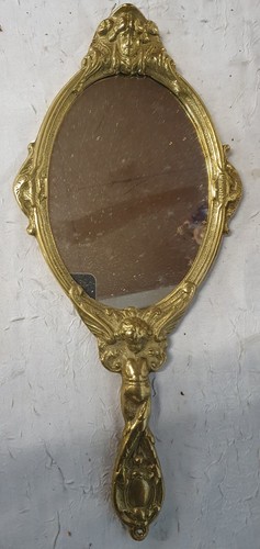 Ancien miroir face main de - à,